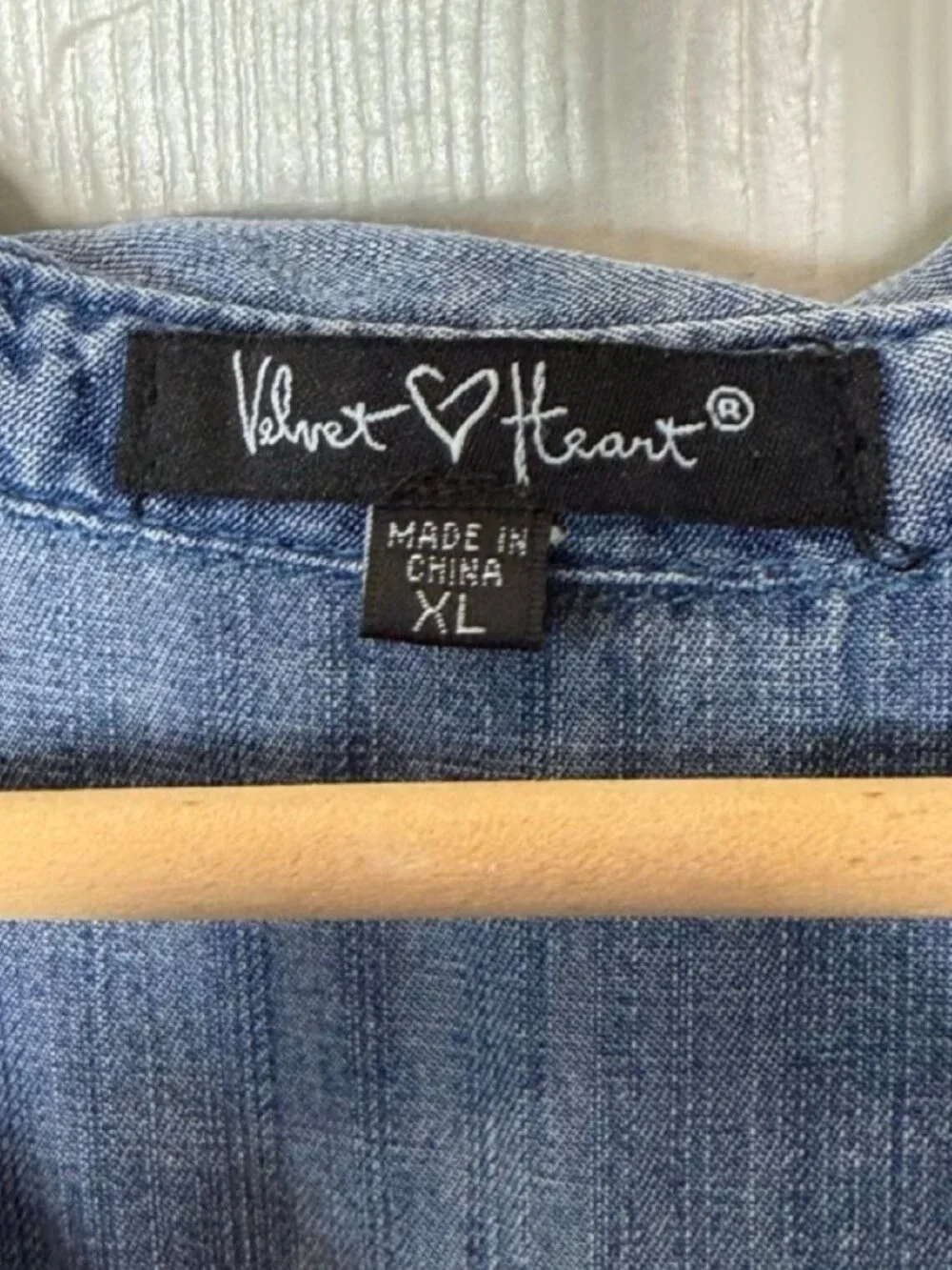 Velvet Heart Blue Tencel Chambray V-Neck Shift Dress with Pockets Size XL - Picture 7 of 10